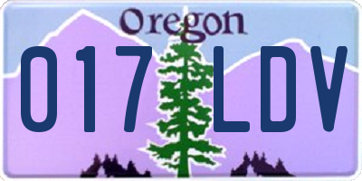 OR license plate 017LDV
