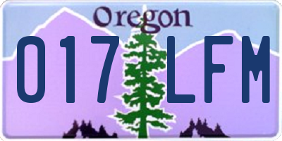 OR license plate 017LFM