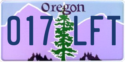 OR license plate 017LFT