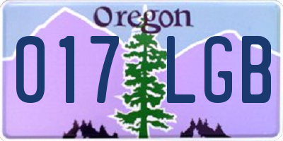 OR license plate 017LGB