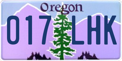 OR license plate 017LHK
