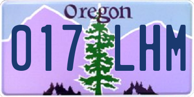 OR license plate 017LHM