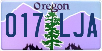 OR license plate 017LJA
