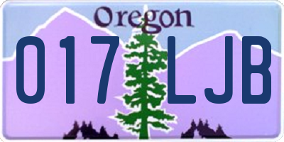 OR license plate 017LJB