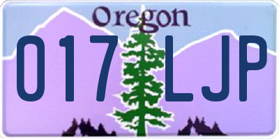 OR license plate 017LJP