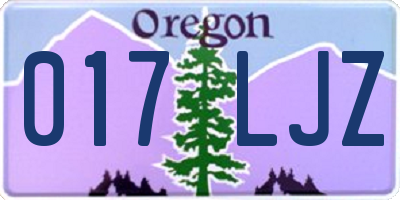 OR license plate 017LJZ