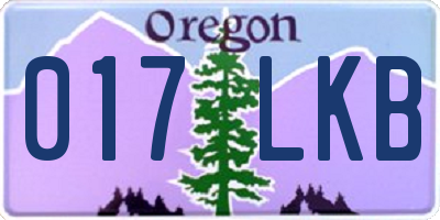 OR license plate 017LKB