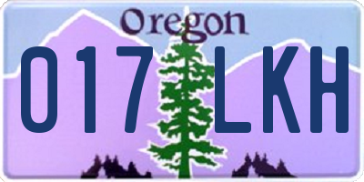 OR license plate 017LKH