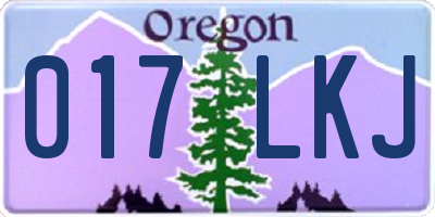 OR license plate 017LKJ