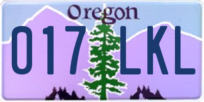 OR license plate 017LKL