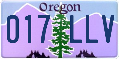 OR license plate 017LLV