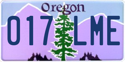 OR license plate 017LME