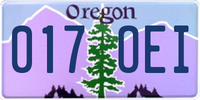 OR license plate 017OEI