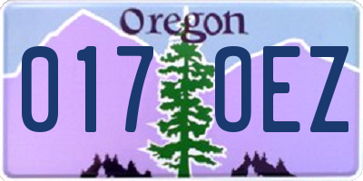 OR license plate 017OEZ