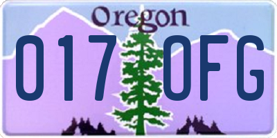 OR license plate 017OFG