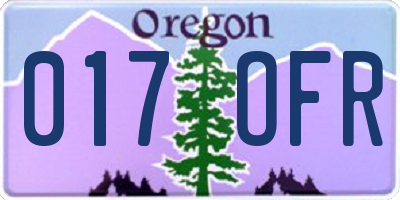 OR license plate 017OFR