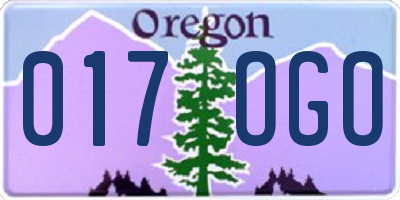 OR license plate 017OGO