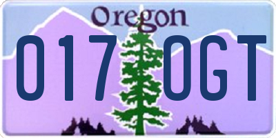 OR license plate 017OGT