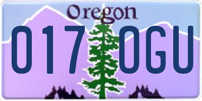 OR license plate 017OGU