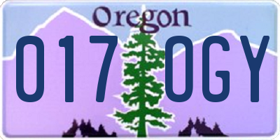 OR license plate 017OGY