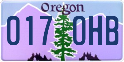 OR license plate 017OHB