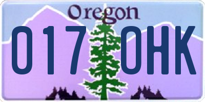 OR license plate 017OHK