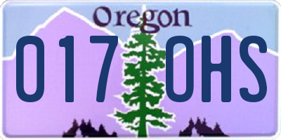 OR license plate 017OHS