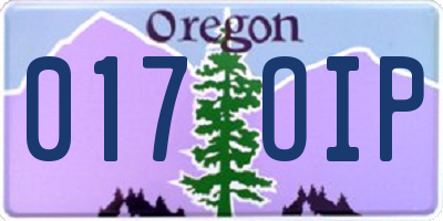 OR license plate 017OIP