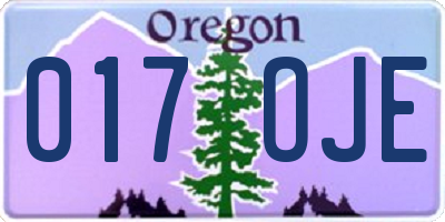 OR license plate 017OJE