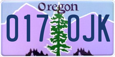 OR license plate 017OJK