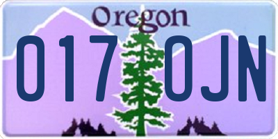 OR license plate 017OJN