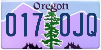 OR license plate 017OJQ