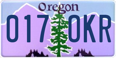 OR license plate 017OKR