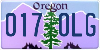 OR license plate 017OLG