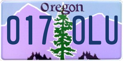 OR license plate 017OLU