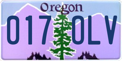 OR license plate 017OLV
