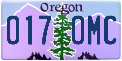 OR license plate 017OMC