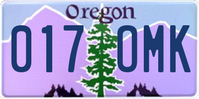 OR license plate 017OMK