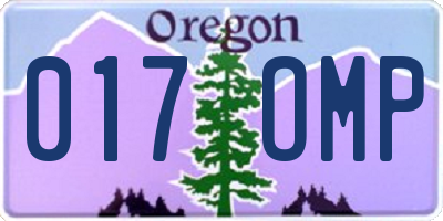 OR license plate 017OMP