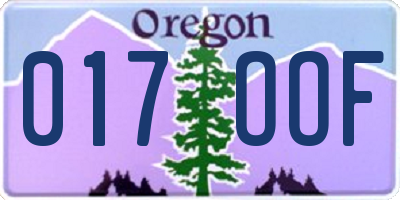 OR license plate 017OOF