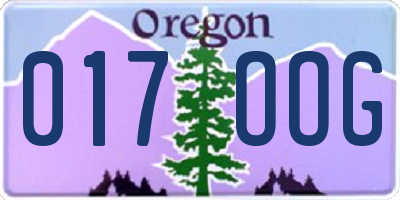 OR license plate 017OOG