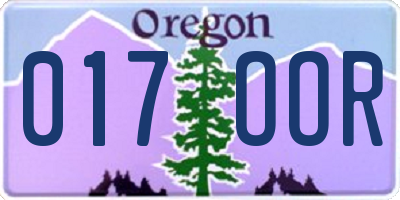 OR license plate 017OOR