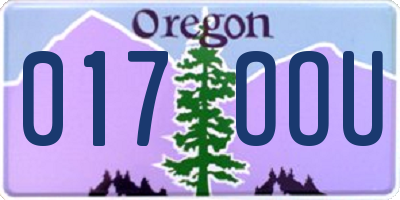 OR license plate 017OOU