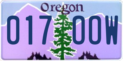 OR license plate 017OOW