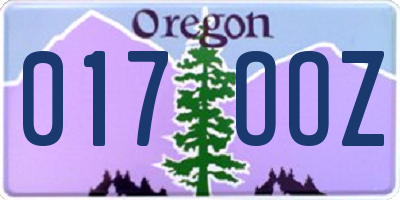 OR license plate 017OOZ