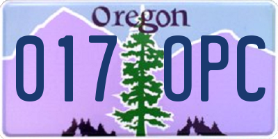 OR license plate 017OPC