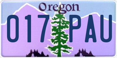 OR license plate 017PAU