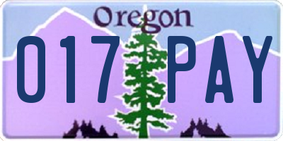 OR license plate 017PAY