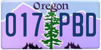 OR license plate 017PBD