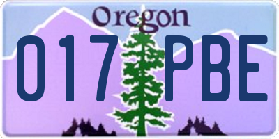 OR license plate 017PBE
